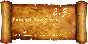 Eszenyi Zakária névjegykártya